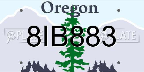 8IB883 Oregon License Plate