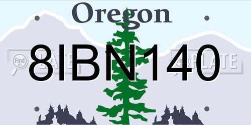 8IBN140 Oregon License Plate