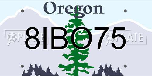 8IBO75 Oregon License Plate