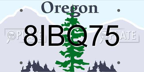 8IBQ75 Oregon License Plate