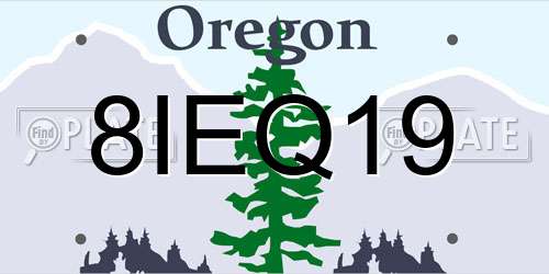 8IEQ19 Oregon License Plate