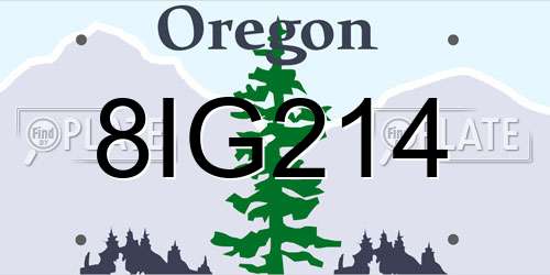 8IG214 Oregon License Plate