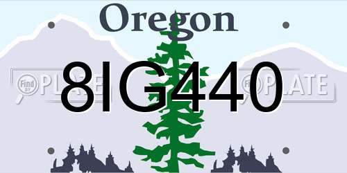 8IG440 Oregon License Plate