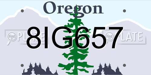 8IG657 Oregon License Plate