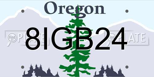 8IGB24 Oregon License Plate