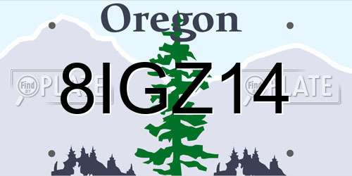 8IGZ14 Oregon License Plate