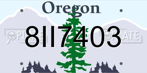 8II7403 Oregon License Plate