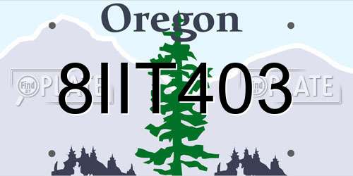 8IIT403 Oregon License Plate