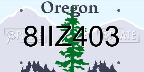 8IIZ403 Oregon License Plate