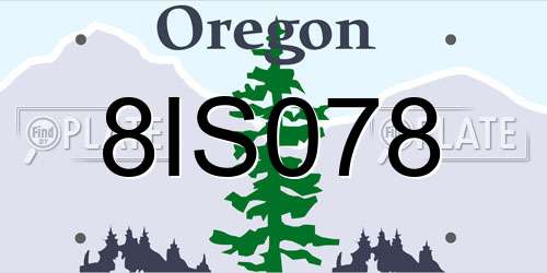 8IS078 Oregon License Plate