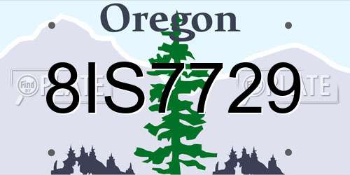 8IS7729 Oregon License Plate
