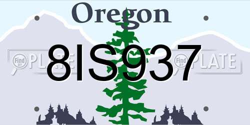 8IS937 Oregon License Plate
