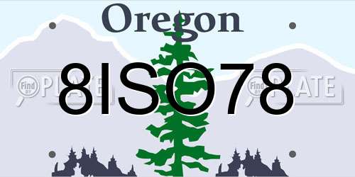 8ISO78 Oregon License Plate