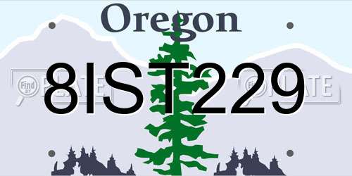 8IST229 Oregon License Plate