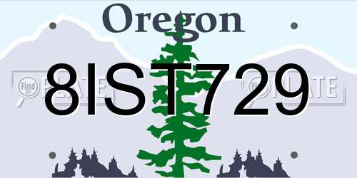 8IST729 Oregon License Plate