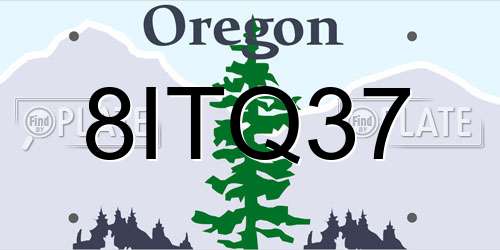 8ITQ37 Oregon License Plate