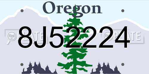 8J52224 Oregon License Plate
