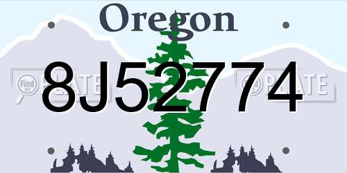 8J52774 Oregon License Plate
