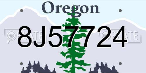 8J57724 Oregon License Plate