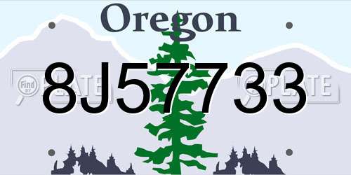 8J57733 Oregon License Plate