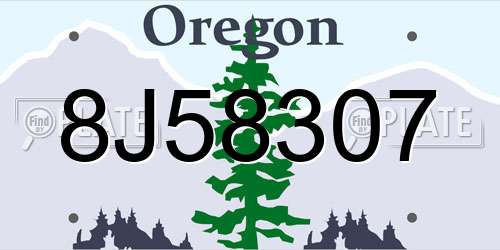 8J58307 Oregon License Plate