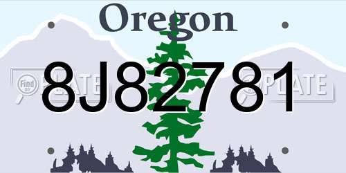 8J82781 Oregon License Plate