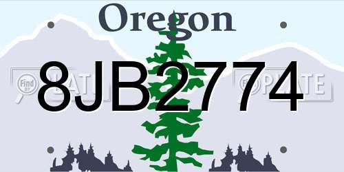 8JB2774 Oregon License Plate