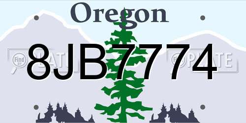 8JB7774 Oregon License Plate
