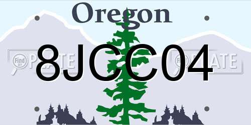 8JCC04 Oregon License Plate