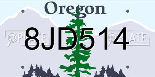 8JD514 Oregon License Plate