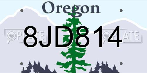 8JD814 Oregon License Plate