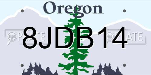 8JDB14 Oregon License Plate