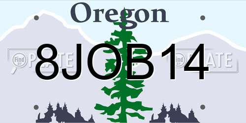 8JOB14 Oregon License Plate