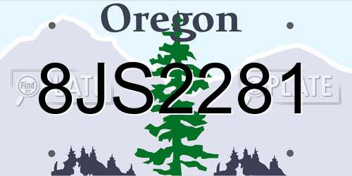 8JS2281 Oregon License Plate