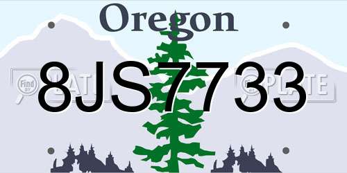 8JS7733 Oregon License Plate