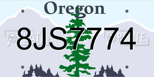 8JS7774 Oregon License Plate