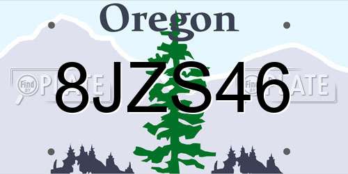 8JZS46 Oregon License Plate
