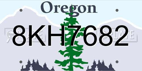 8KH7682 Oregon License Plate