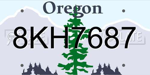 8KH7687 Oregon License Plate