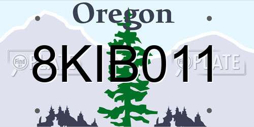 8KIB011 Oregon License Plate