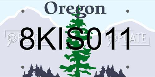 8KIS011 Oregon License Plate