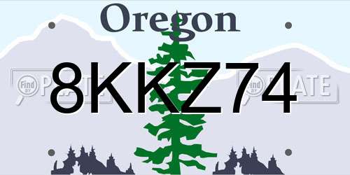 8KKZ74 Oregon License Plate