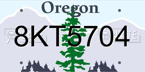 8KT5704 Oregon License Plate