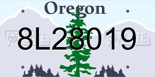 8L28019 Oregon License Plate