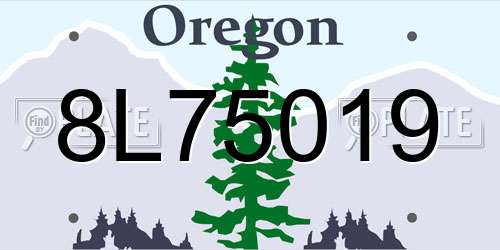 8L75019 Oregon License Plate