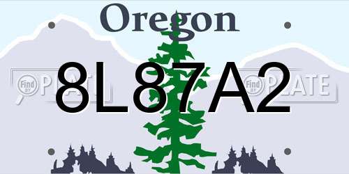 8L87A2 Oregon License Plate