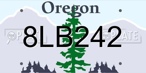 8LB242 Oregon License Plate