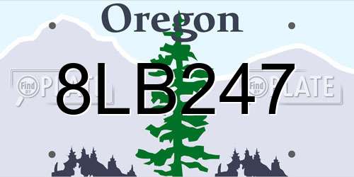 8LB247 Oregon License Plate