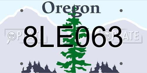 8LE063 Oregon License Plate