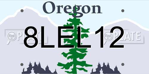 8LEL12 Oregon License Plate